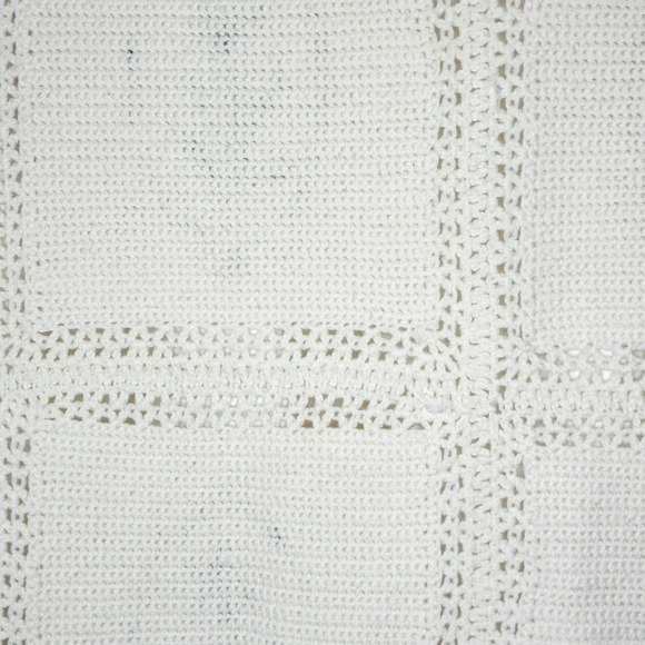 Vintage Handmade Floral Rose Crocheted Motif Granny Square Afghan Blanket 60x40 - Picture 8 of 13